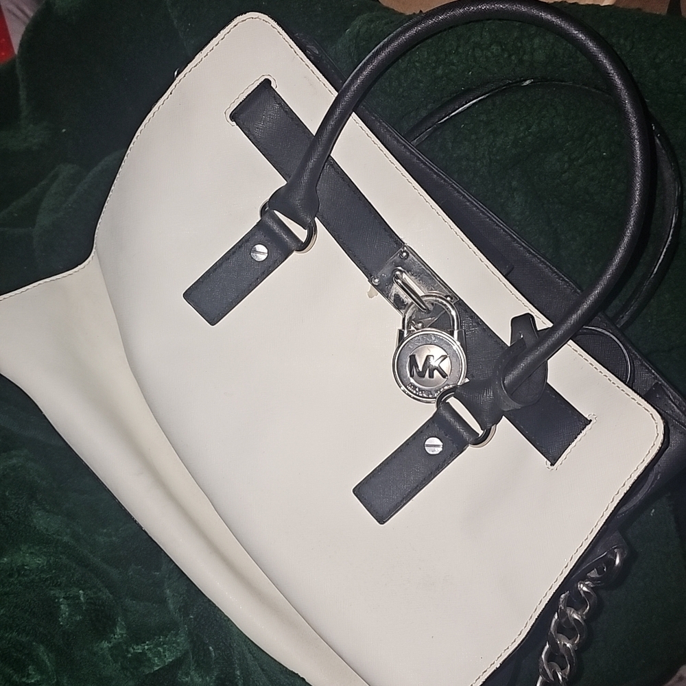 Michael Kors Black and Cream Satchel